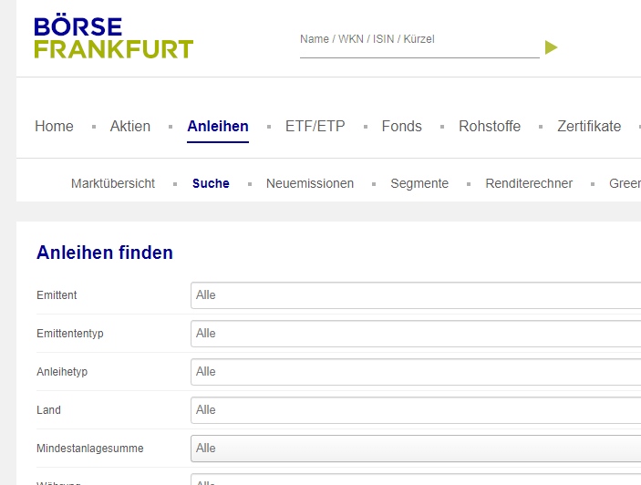Anleihen Finder Börse Frankfurt